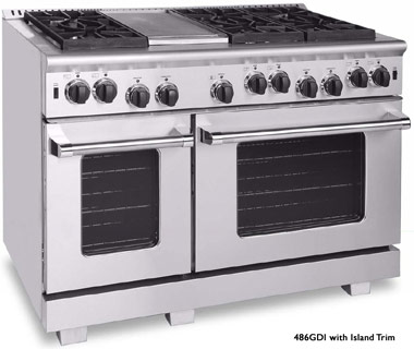 American Range 48 inch Stove with Island Trim